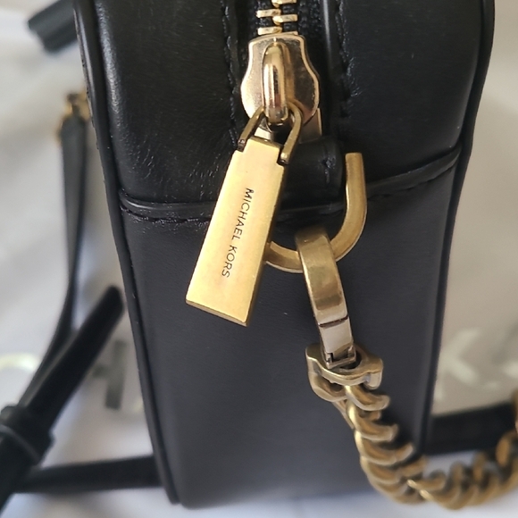 Michael Kors Black Crossbody Bag with Gold Accents - Picture 5 of 7